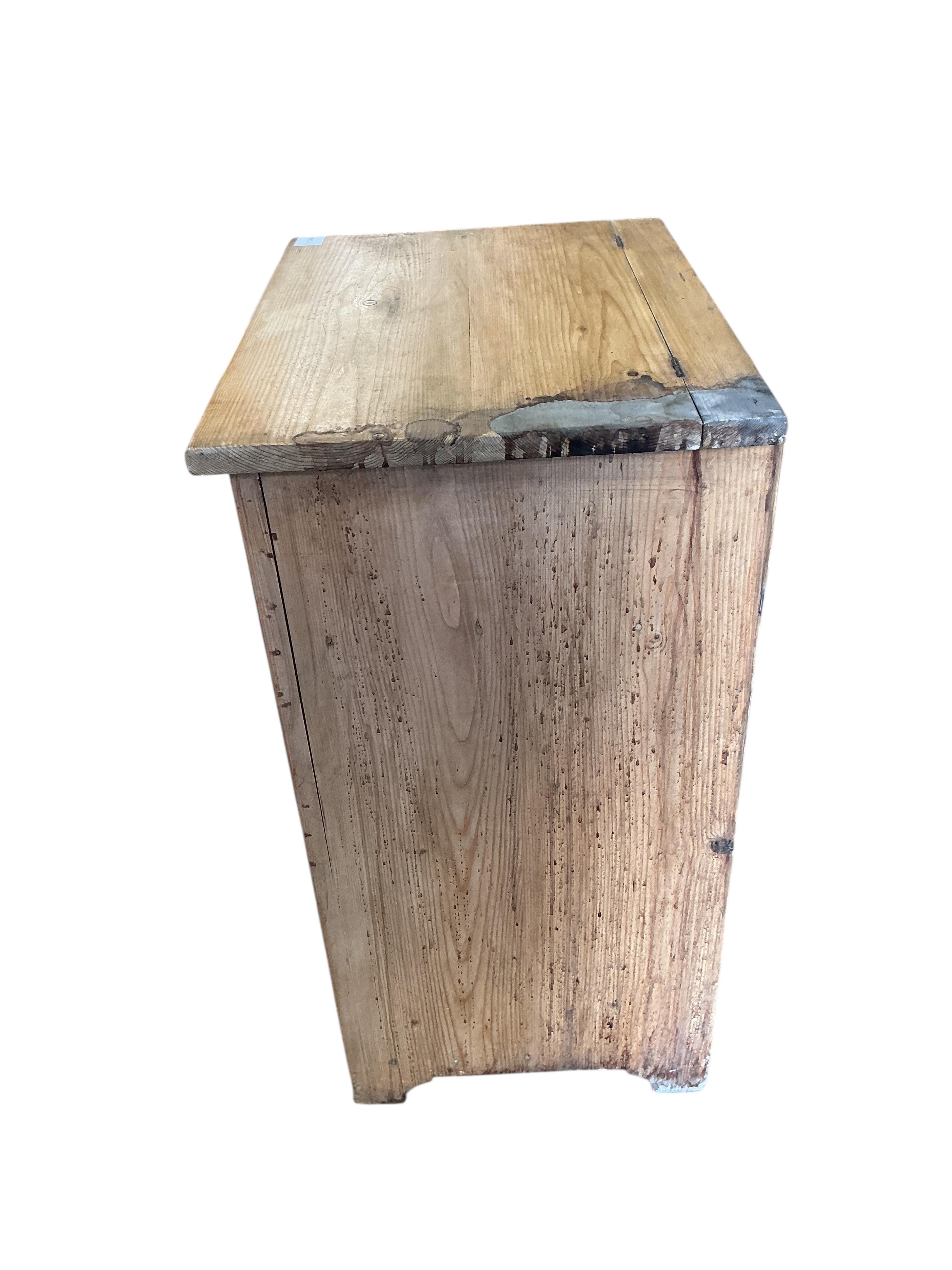 A late 19th century Continental pine washstand, width 59cm, depth 44cm, height 85cm